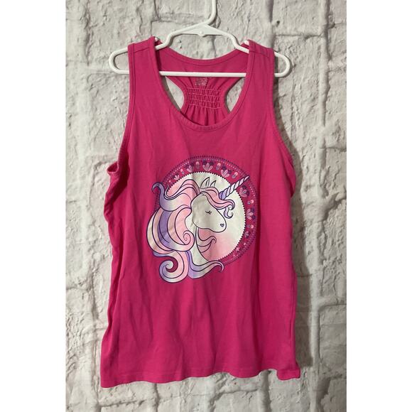 Place Girls Tank Pink Unicorn Size XL 14 Excellent - Picture 3 of 7